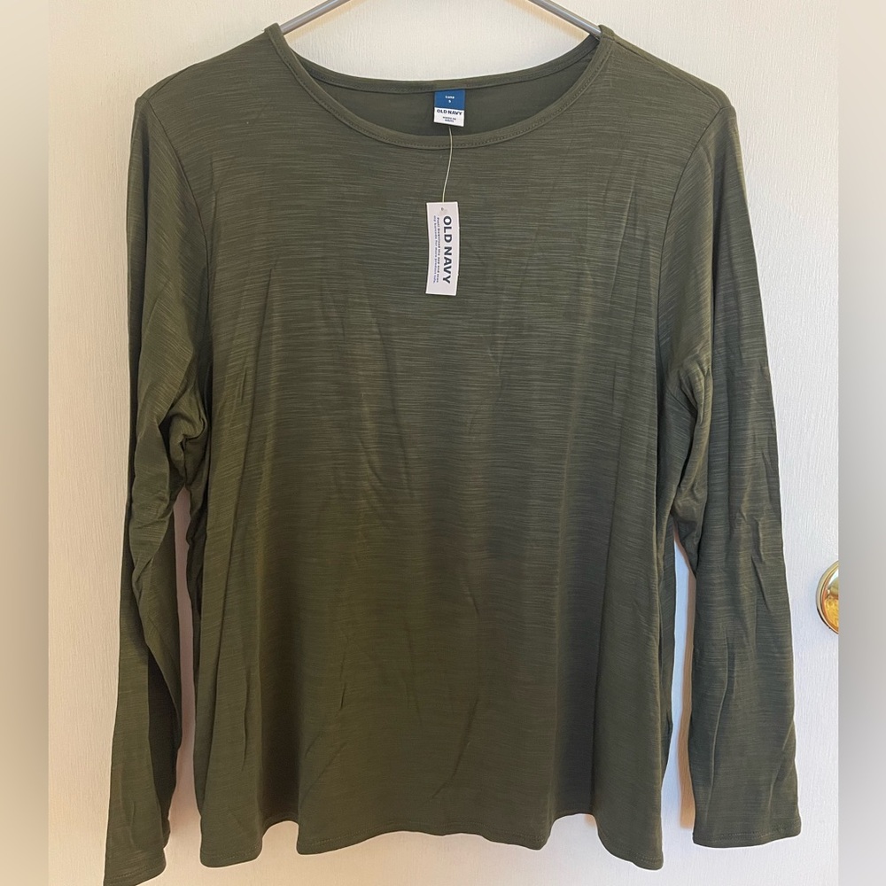 Old Navy Women's Olive Green Luxe Long-sleeve Top